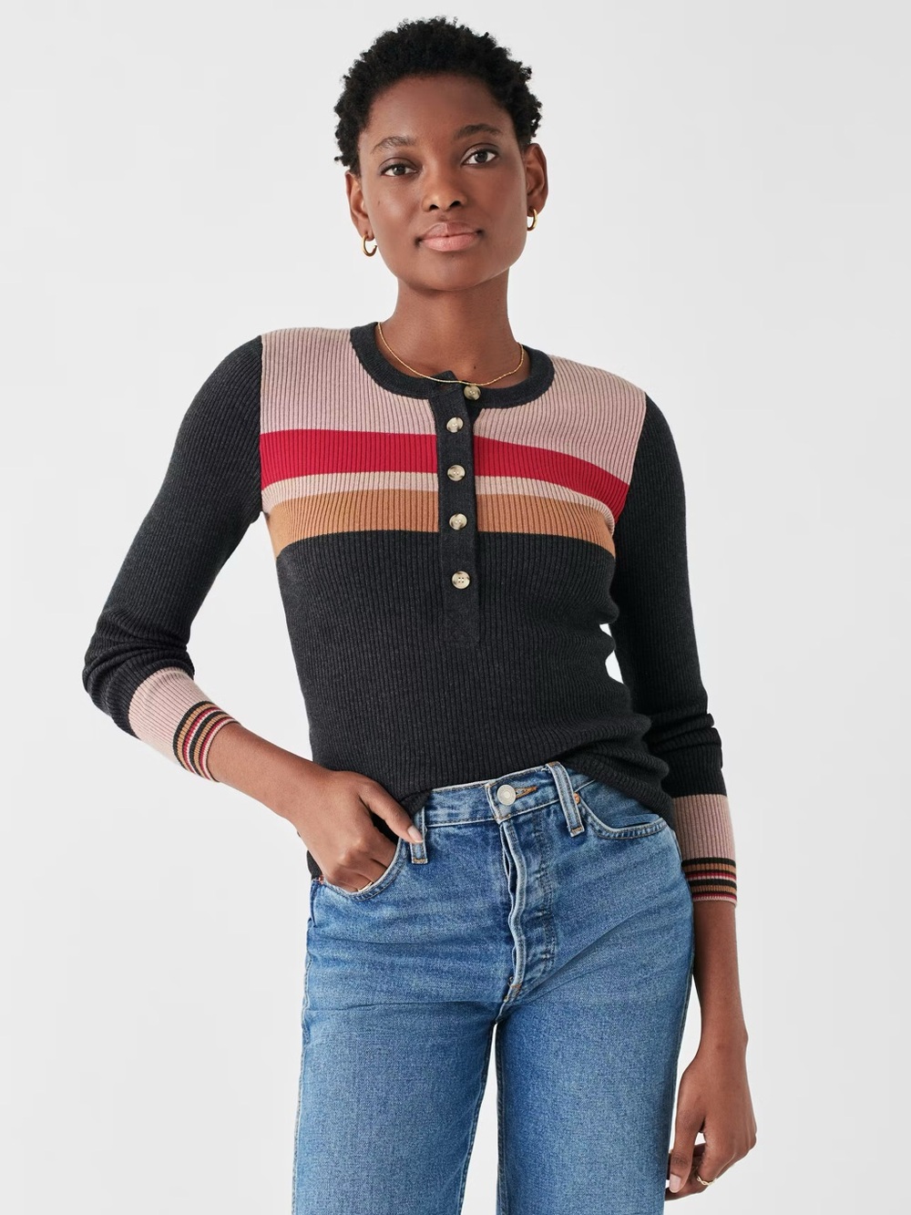 Faherty Mikki Henley in Throwback Stripe